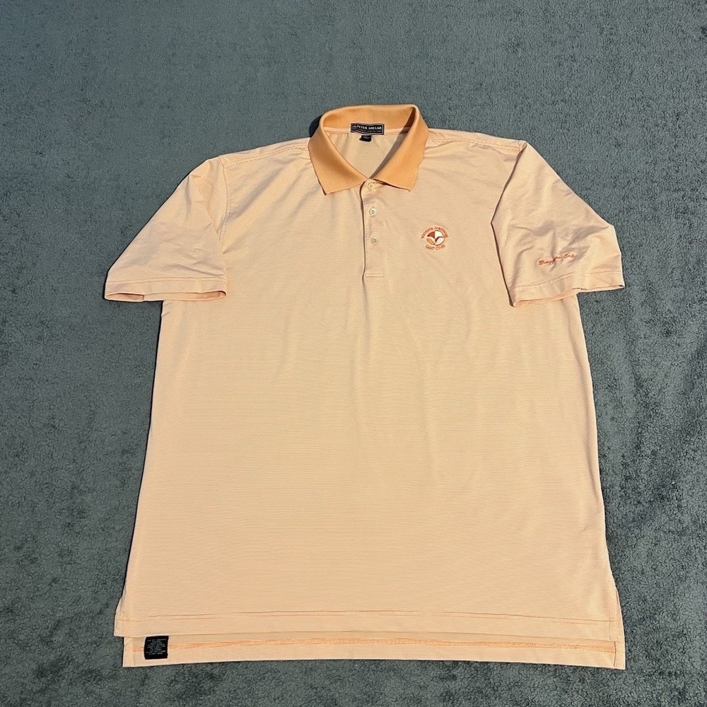 Peter Millar Polo Shirt Orange XL Summer Comfort Golf Victoria National Club